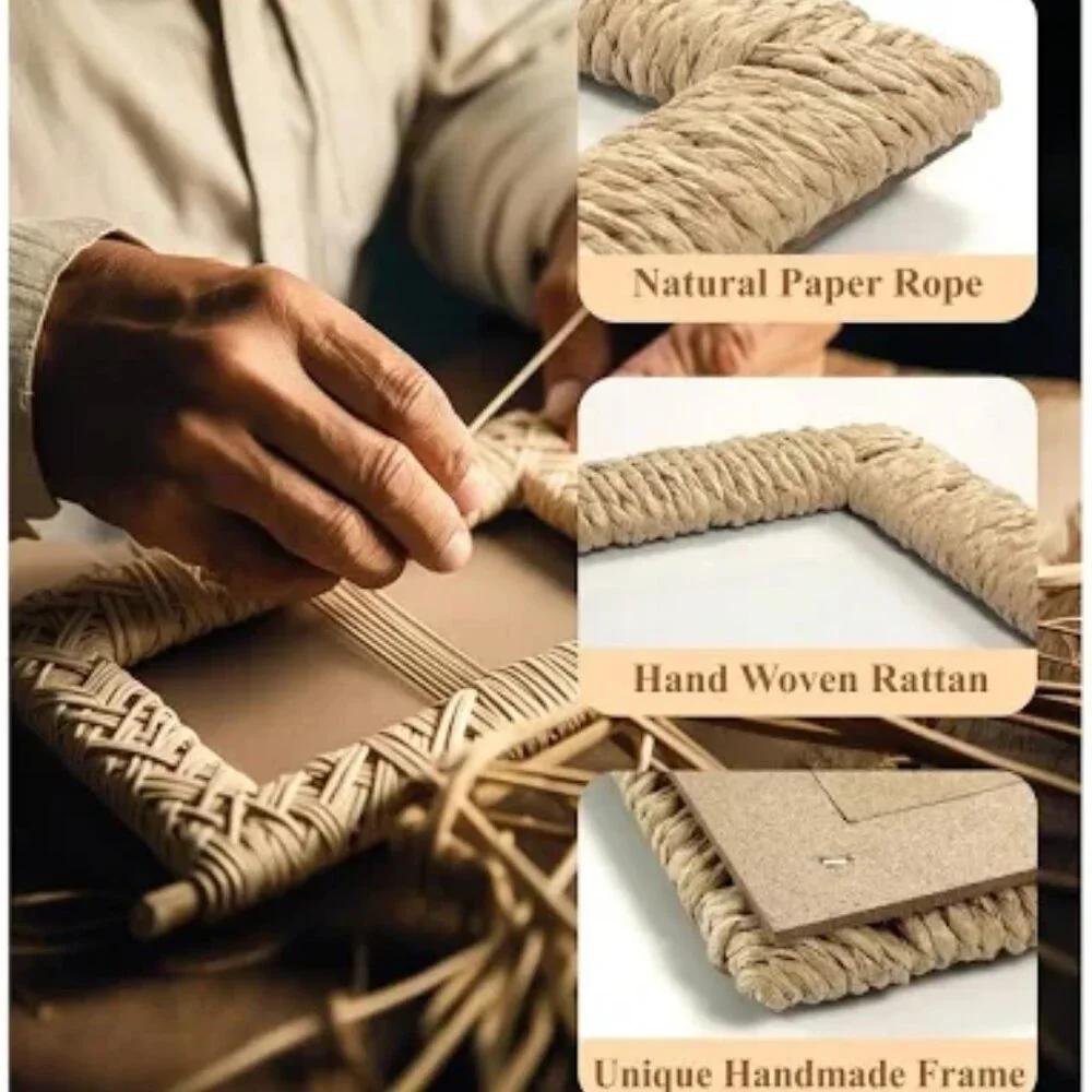 Natural Rattan 5 X 7 Picture Frame/NIB